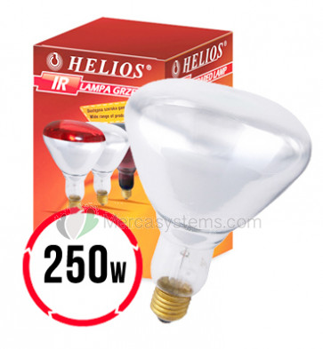 Helios Infrarot Weiß Lampe 250W (Weiße Infrarot Heizlampe für die Zucht)