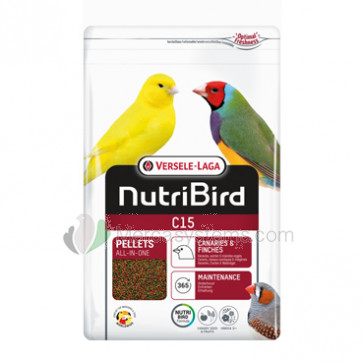Versele Laga NutriBird C15 1 kg, (eine ausgewogene komplette Wartung Nahrung für Kanarien, Exoten und Waldvögel) 