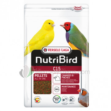 Versele Laga NutriBird C15 3kg, (eine ausgewogene komplette Wartung Nahrung für Kanarien, Exoten und Waldvögel)