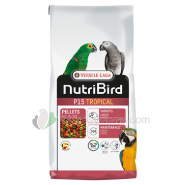 NutriBird P15 Tropical 10kg (ausgeglichen komplette Wartung Futter für Papageien)