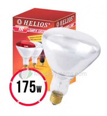Helios Infrarot Weiß Lampe 175W (Infrarot Heizlampe für die Zucht)