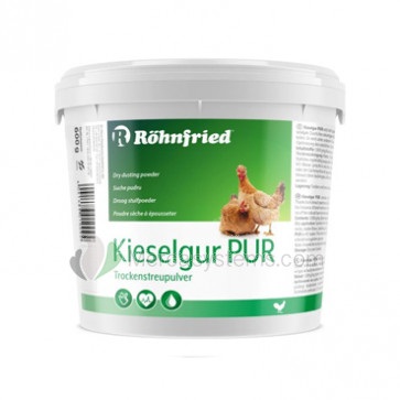 Rohnfried Kieselgur Pur 600 gr (NEUE FORMEL gegen Milben und andere äußere Parasiten). Für Hühner, Geflügel und Kaninchen.