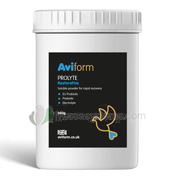 Aviform Prolyte 500 gr, (Prebiótico y electrolitos). Para palomas de competición