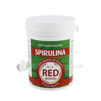 The Red Pigeon Spirulina 80 gr, (eine natürliche Grünalgen mit einem Proteingehalt von über 55%).