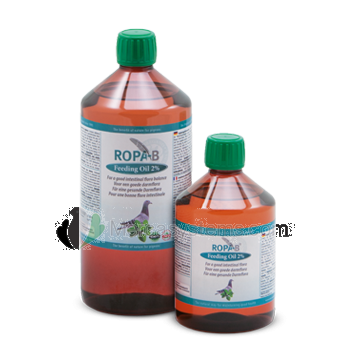 Ropa-B Feeding Öl 2% 1L, (Halten Sie Ihre Tauben Bakterien- und Pilzfrei auf natürliche Weise)