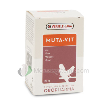 Versele-Laga Muta-Vit 25gr, Mezcla especial de vitaminas, aminoácidos y oligoelementos. Para pájaros de jaula