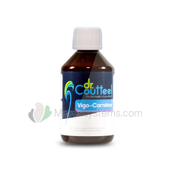 Dr Coutteel Vigo-Carnitine 250 ml, (L-carnitina líquida enriquecida). Para Palomas de competición