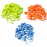 Unnumbered Kunststoffringen, mit Clip-System (8 x 5 mm). Beutel mit 50 Ringen